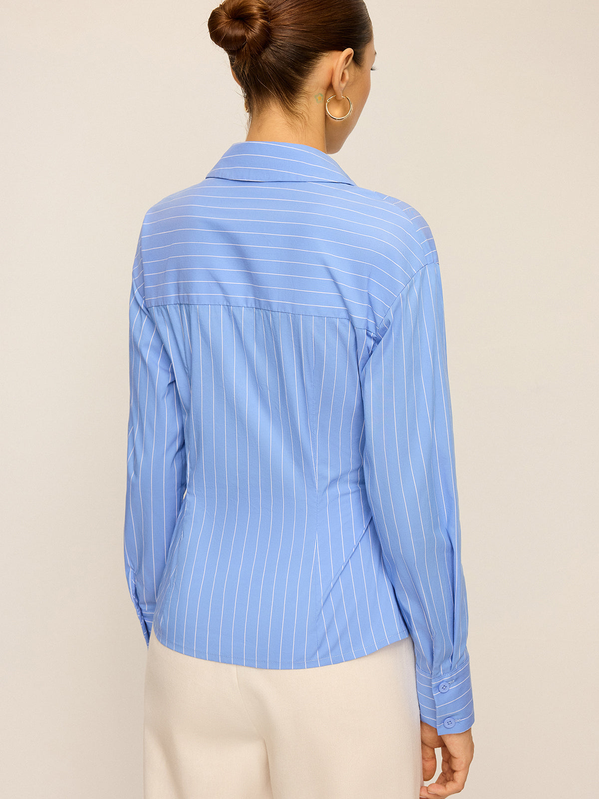 Striped Asymmetric Long Sleeve Shirt