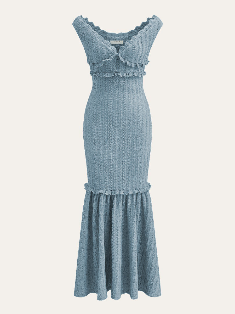 Off-Shoulder Ruffle Detail Dress