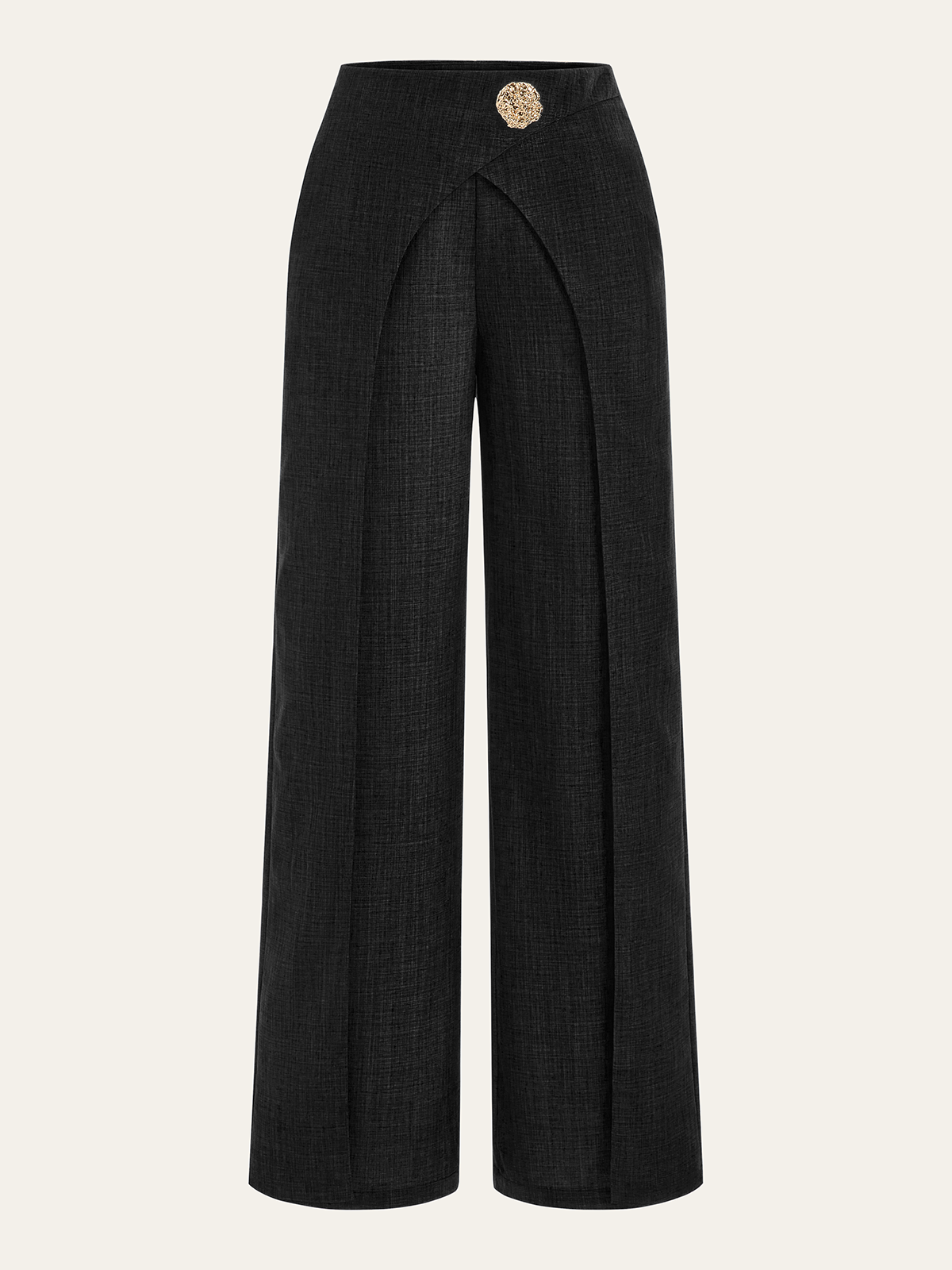Metal Detail Straight-Leg Pants