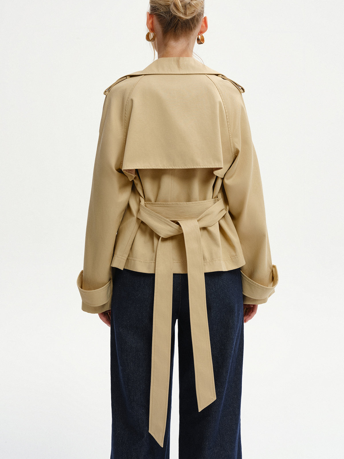 Double-Breasted Belted Trench Coat